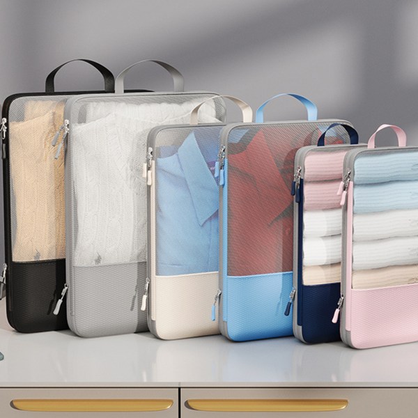 Resväskor med dubbla dragkedjor Vikbar multifunktionell resväska för camping Black