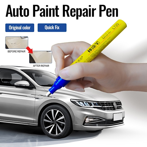 Billack-penna för touch-up, snabb torktid, vattentät, reparerar repor på bilen, för bilvård Matte Black