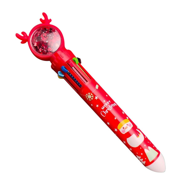 10 i 1 Jul Cartoon Färgglad Kulspetspenna Enkel Design Kontorsmaterial Penna För Skola Kontor SNOWMAN