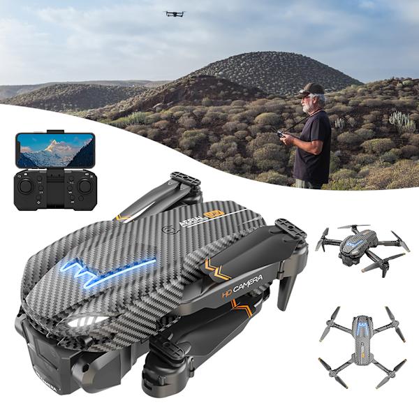 Vikbar trippellins kamera-drönare Optical Flows Positionering Quadcopters för nybörjare Grey 1 battery