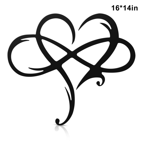Infinity Heart Stål Väggdekor Metall Väggkonst Kärlek Väggskylt för hembröllopsdekor