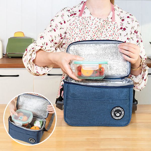 Bärbar isolerad matsäck Multifunktionell kylväska med stor kapacitet för picknick hemma Gray S