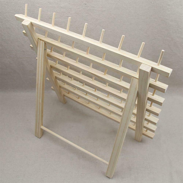 63 Spool Trä Sytrådsställ Organizer Broderiförvaringshållare Hållare