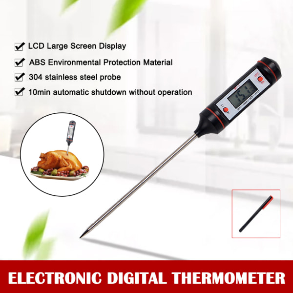 Digital termometer BBQ Grill Kött Cookie Tool Omedelbar läsning Kötttermometer med lång sond