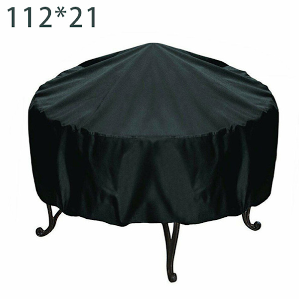 Fire Pit Cover Rund Brazier Spis Cover Vattentätt vindtätt solskydd för utomhusbruk 112*21cm