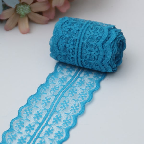 10 m spetsbandsrulle 4,5 cm bred icke-elastisk färgglad spets DIY broderi dekoration för sömnad inslagning bröllop Beige