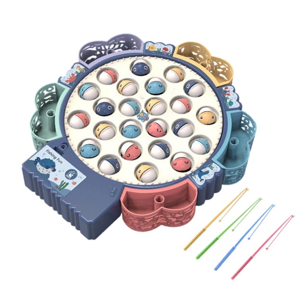 Multifunktionell roterbar magnetisk fiskeleksak Cool interaktiv leksak Födelsedagspresent Blue 24 Pieces