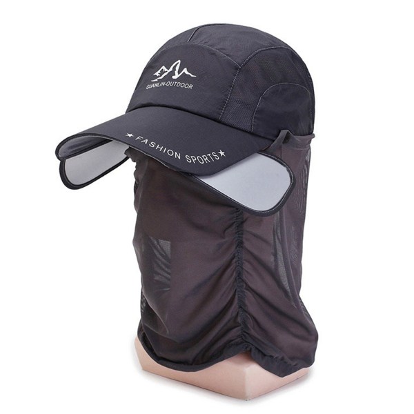 Allround solhatt med cover Anti UV Bekväm solhatt för fiskevandring Dark Grey