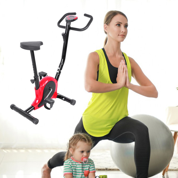 Metal Stationär motionscykel för inomhus Lätt att använda stabil inomhus träningscykel för hemmaträning Red