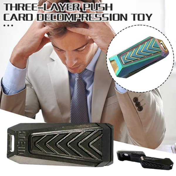 3-lagers Push-Pull Typ Fidgets Sliders Personlig stress relief Push Card-leksak för utomhusbruk Black