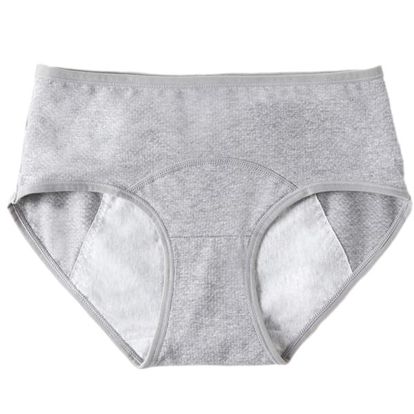 Damernas läckagesäkra kalsonger i bomull för period Bekväma ventilerande trosor Kvinnliga underkläder Dark Grey L