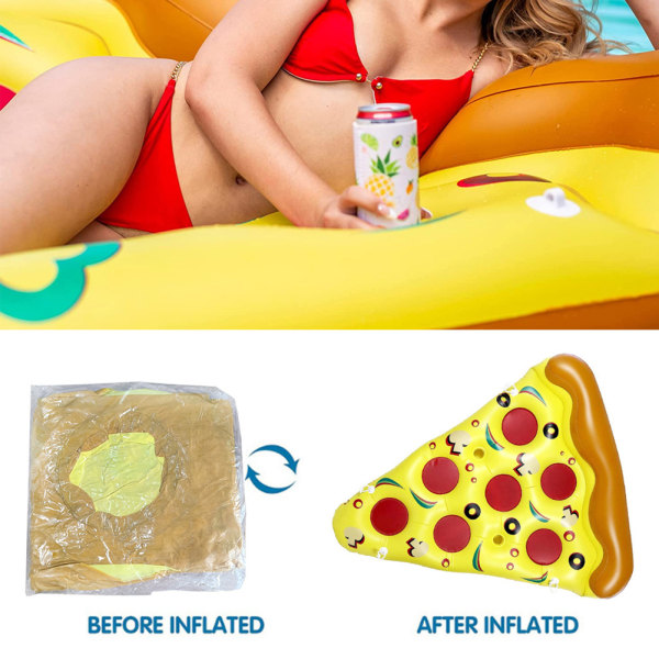 Inflation Simma Pizzasäng Återanvändbar Pool Lounge Pad för inomhuspool B