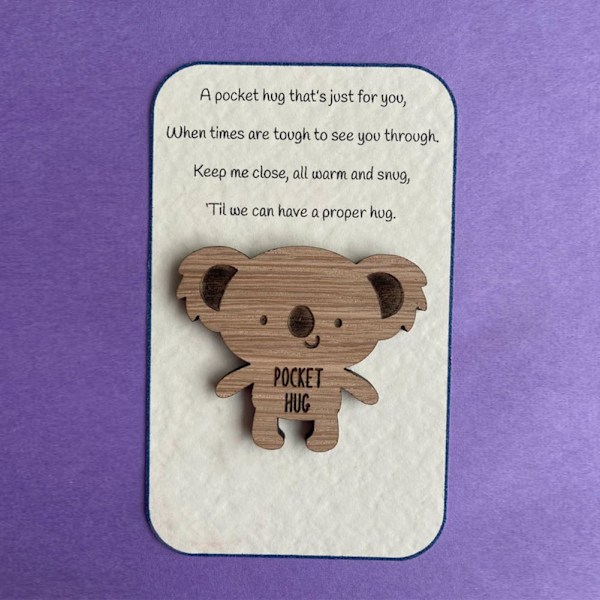 Personlig Pocket Animal Kram Trä Token Thanksgiving Day Mors Dag Present Heart-shaped