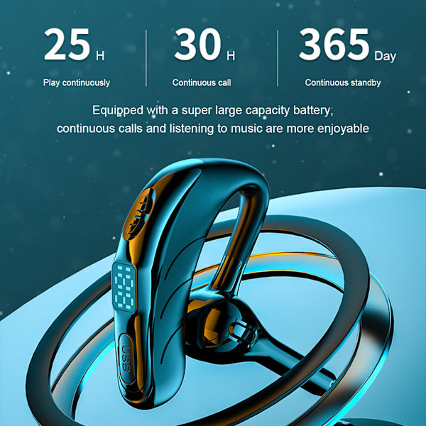 Business Bluetooth-kompatibelt headset Brusreducering Bärbar hörlur för hemmagym Red