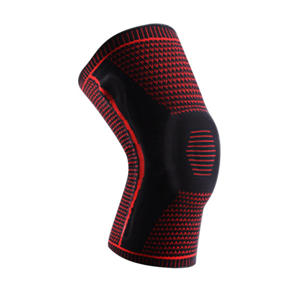 Utomhuskompression Sport Silikonfjäder Andningsbara knäskydd Vandring Löpning Basket Cykling Stickade knäskydd Gray XL