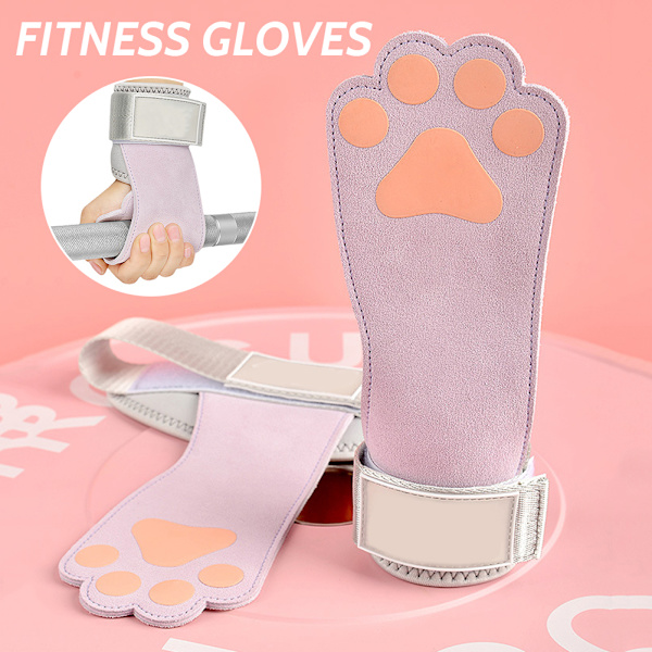 Hundtassformad marklyftsrem Professionellt halkfritt grepp Handledsband Fitness Palmskydd för kvinnor White