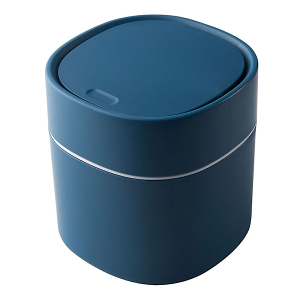 Söt mini papperskorg Simplicity Desktops Mini soptunna Hushållsrengöringsverktyg för hemmakontor Blue Press