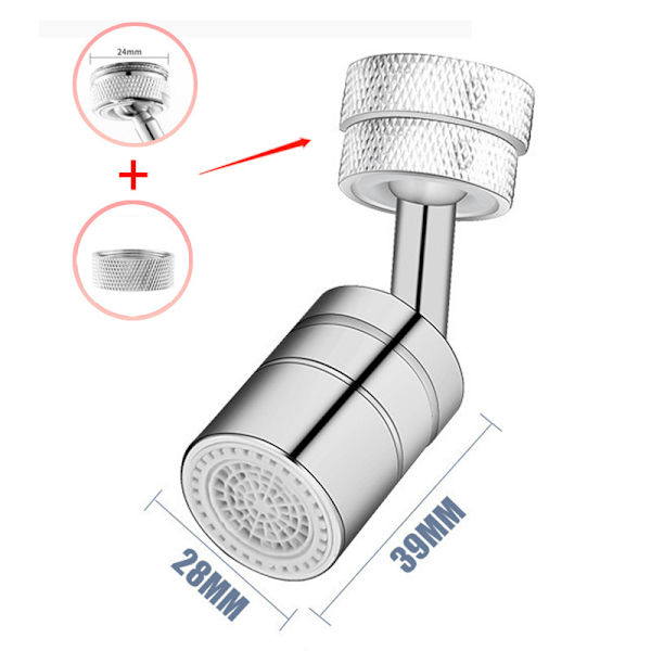 Vridbar universal Anti-stänk Handfat Kran Justerbar kranförlängare för hem kök badrum Enkel installation First Gear Stainless Steel Joint