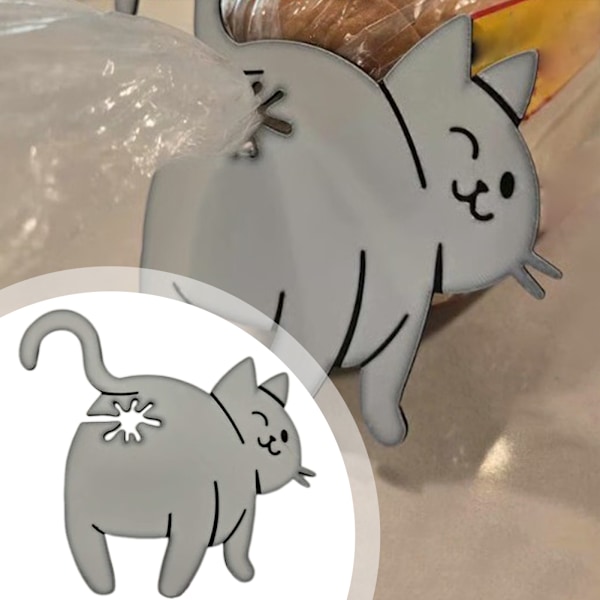 Kattebaker Brødklips Katte Brødpose Lukking Gjenbrukbare Matklips For Brød Chips Pose Klips Default