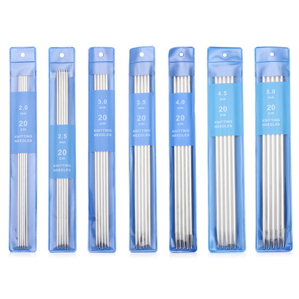 5 st/ set 20 cm raka stickor Rostfritt stål Virknål Gör-det-själv-tröja Vävstickningsverktyg Sytillbehör MULTI