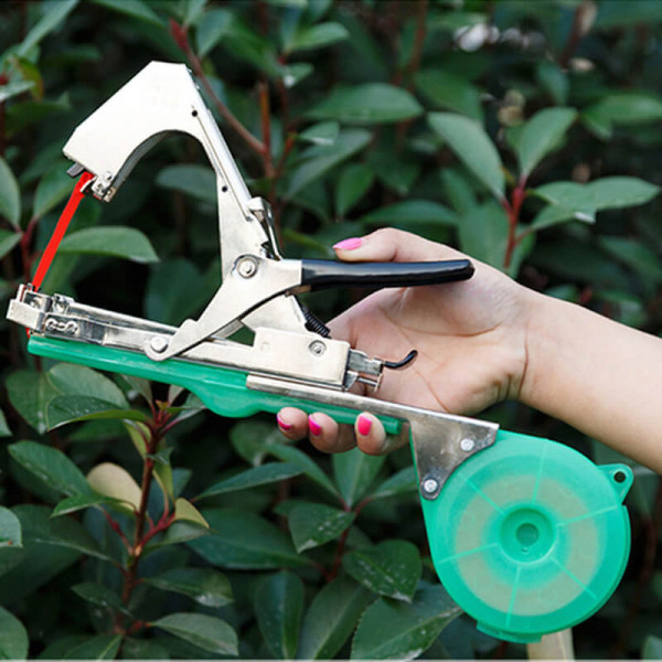 Plantera upprätt bindande bandverktyg Trädgård Plantbindningsmaskin Gren Fast anordning Lätt Vines-bindande verktyg Random Color