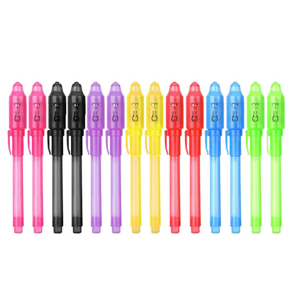 2/4/8/14-pack UV-ljuspenna Osynlig Magisk Penna Hemlig Fluorescerande Penna för Skrivplatta Barnbarnsritning Målningsbräda