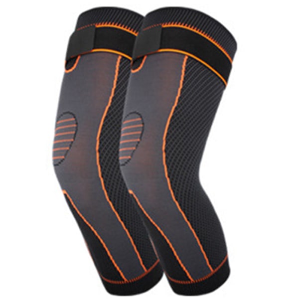 Varma förlängda elastiska knäskydd stöd knähylsa kompressionsbandage för träning gym vandring Orange M 2pcs