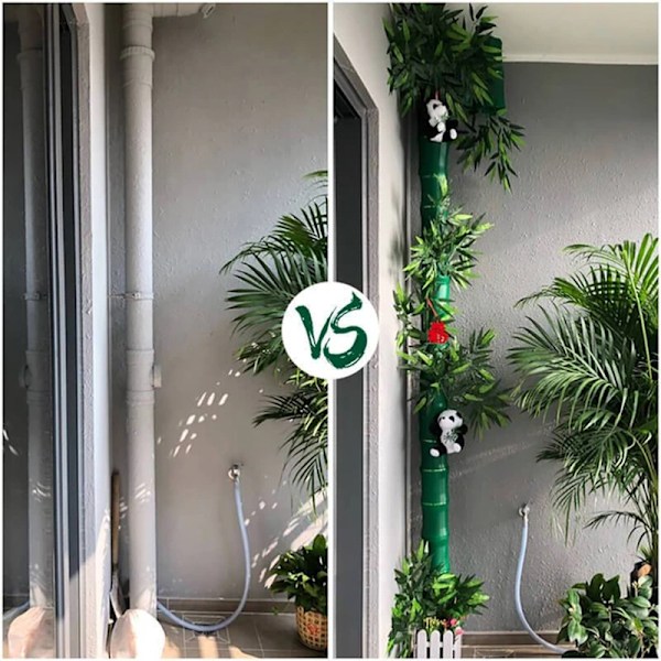 Pipeline Bamboo Forest Cover Simulering Bamboo Pipeline dekorativt cover 2 Inch5pcs