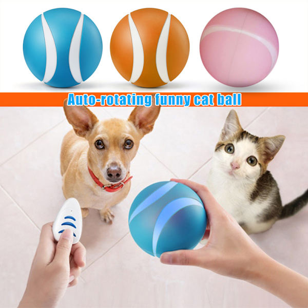 Smart Interaction Ball Pet Toy 360 graders självroterande boll Fjärrkontroll Multifunktion Ball Cat Hund Toy Orange