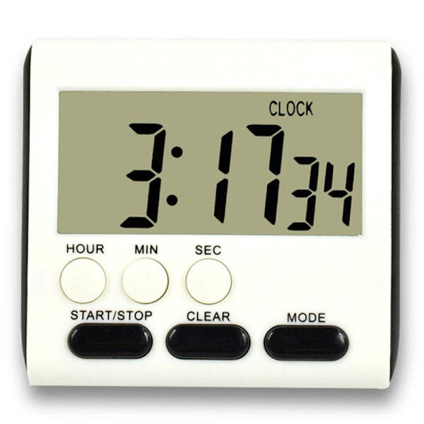 Multifunktionell matlagningstimer 24 timmar LCD digital display nedräkningsklocka Black