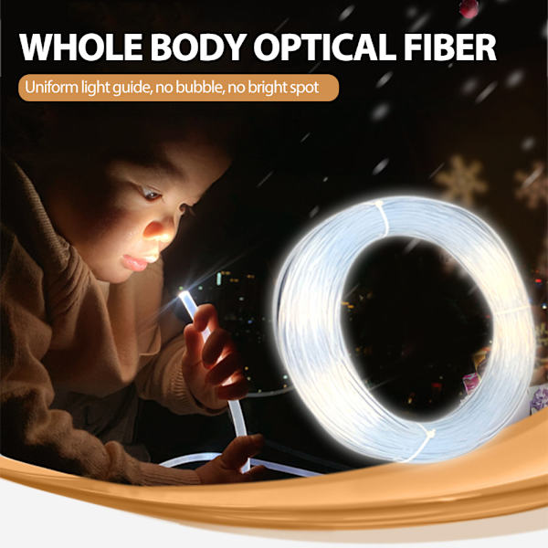 Lång 1M PMMA sidglöd optisk fiberkabel 1,5 mm/2 mm/3 mm diameter för bil LED-ljus Ljusstark