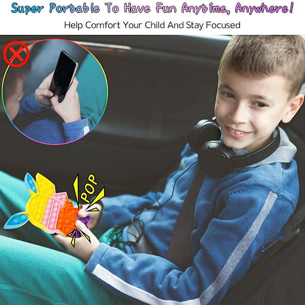 Söt tecknad fingerpressleksak för barn Tvättbar roligt spel Pusselleksak Barnfestfavorleksaker Blue Ears