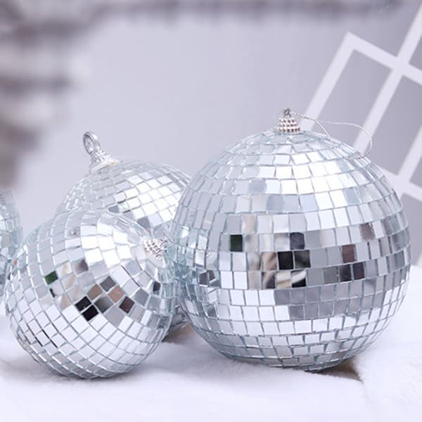 2/3/4 cm Silver Mirror Discos Ball Shining Lasers Glaskulor Hem Julfest Dekor 12pcs