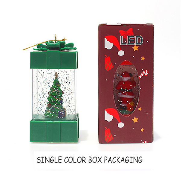 Presentförpackning Formad snöglob Lykta LED Xmas Festival Ornament Glittrande Hängande Julljus Batteri som drivs för hemmet Angel
