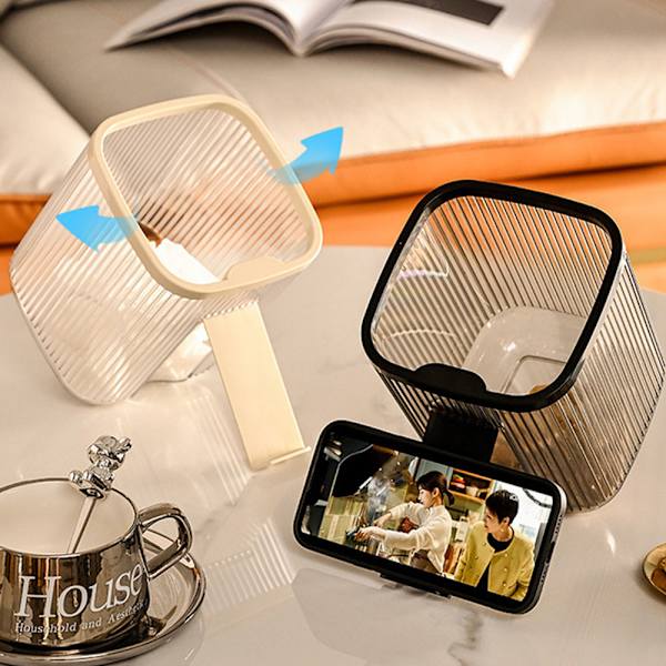 Mode Mini Desktop Papperskorgen Stor öppning Multipurpose Papperskorgen Hållare För Vardagsrummet Stone Black