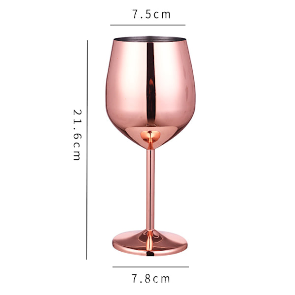 Rostfritt stål Champagnekopp Vinglas Cocktailglas Metall Vinglas Bar Restaurang Goblet Rose Gold 530ml