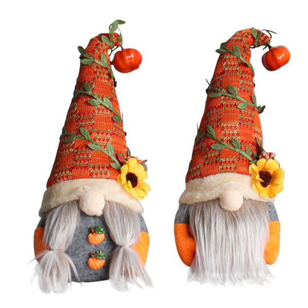Kreativ Dwarf Elf Ansiktslös docka Härlig plysch Höst Gnome Harvests Festival Desktop Heminredning Beard