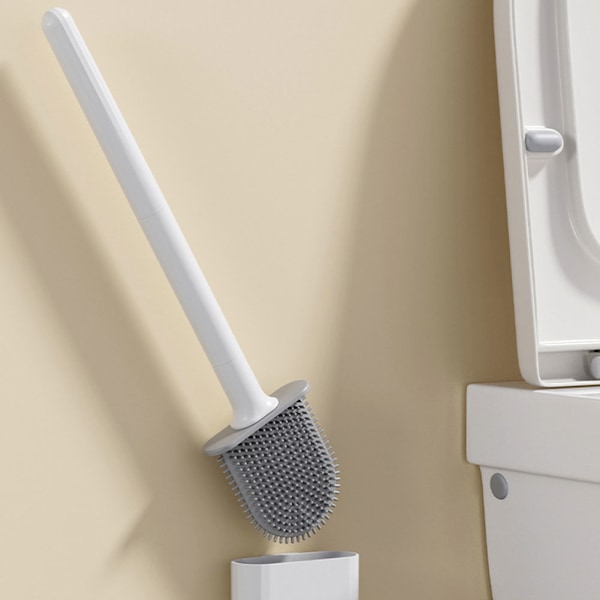 Modern hygienisk TPR toalettborste golv/väggmonterad toalettborste set för hem badrum Moon Mango White