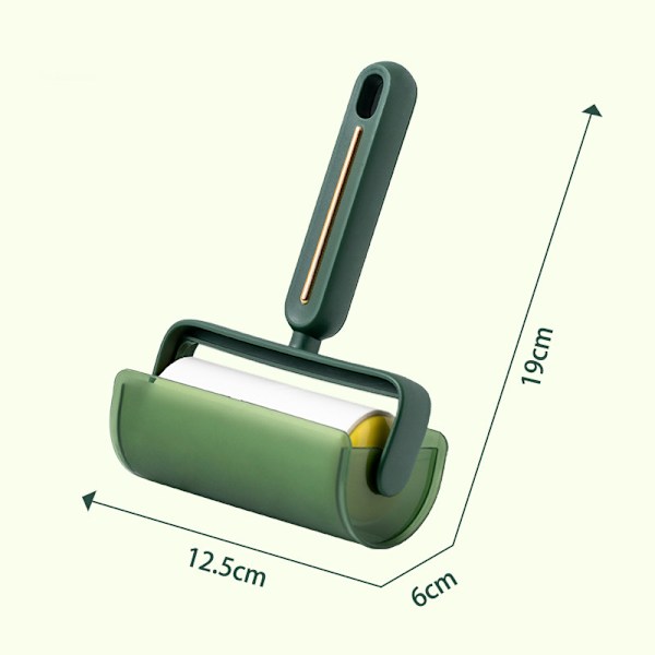 Sticky Lint Roller Fluff Cleaner Remover med cover avdragbar smutsdekal Rengöringstillbehör för kläder soffa husdjurshår Green