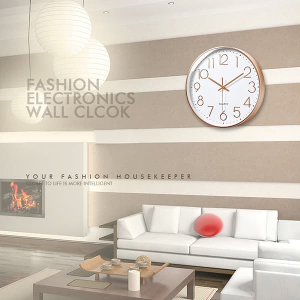 Quartz-Clock Rund Hängande Klocka Plast Mode Design Klockor För Heminredning Vardagsrum 5