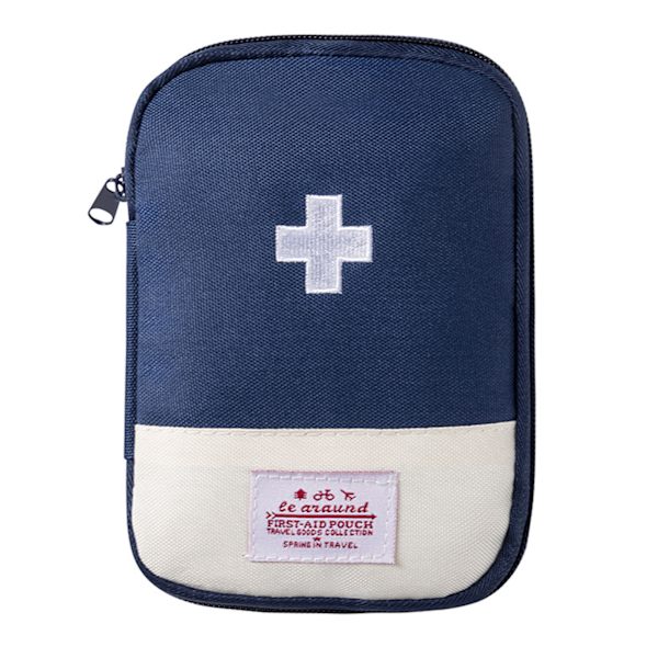Mini bärbar medicinsk väska Mini tom medicinsk nödpåse Multifunktionell bärväska för utomhusbruk Navy Blue Large