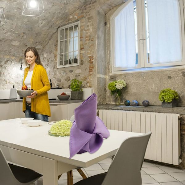 Servett av polyestertyg Mjuk tvättbar och återanvändbar middagsservett för bröllop Semesterhotell 17,7*17,7 tum Wine Red