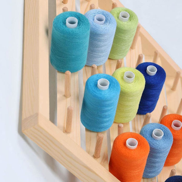 Trådstativ 48 spole Vikbar organizer Väggmonterad kon Brodermaskin Syförvaringshållare Handarbetsverktyg