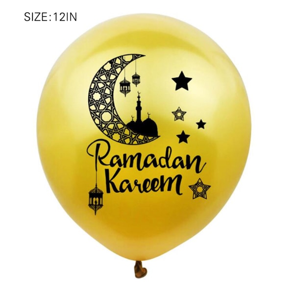 10st Ramadan Ballonger Dekorationer Svart Silver Guld Ballonger För Eid Dekor Gold