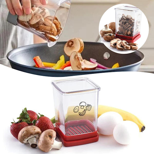 Speed ​​Slicers Med Push Plata Strawberrys Slicers i rostfritt stål för kök hem 1pc