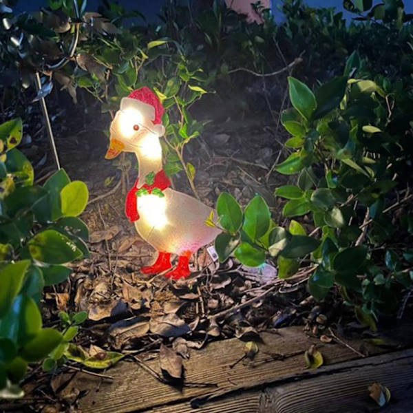 Lights-Up Anka/hjort juldekor Glödande djur med halsduk Statyer med halsduk Duck
