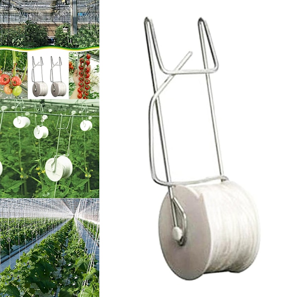 6 st tomatstödkrokar Spaljérullkrokar med 15M garn för tomatplanta Växthusredskap för trädgårdsarbete