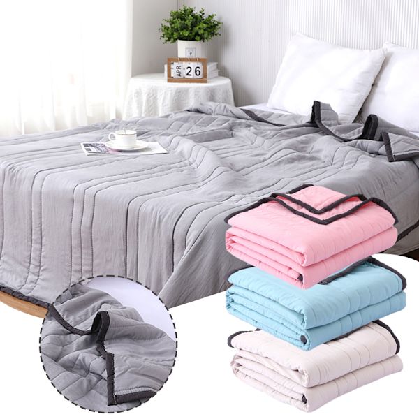 Tvättbart tunt sommartäcke Bärbara andningsbara filtar för varm sovande Pink 100x150cm