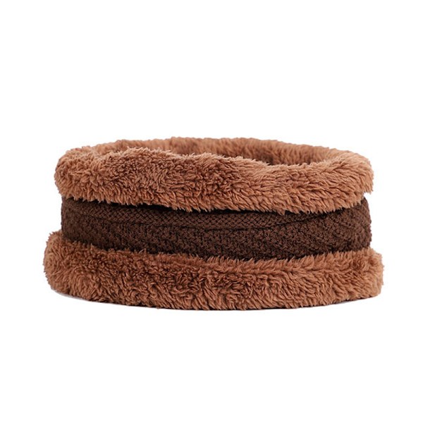 Vinter varm mössa Halsdukshandskar set Unisex vinter varm stickad mössa Halshandske för män kvinnor Brown Three piece Suit