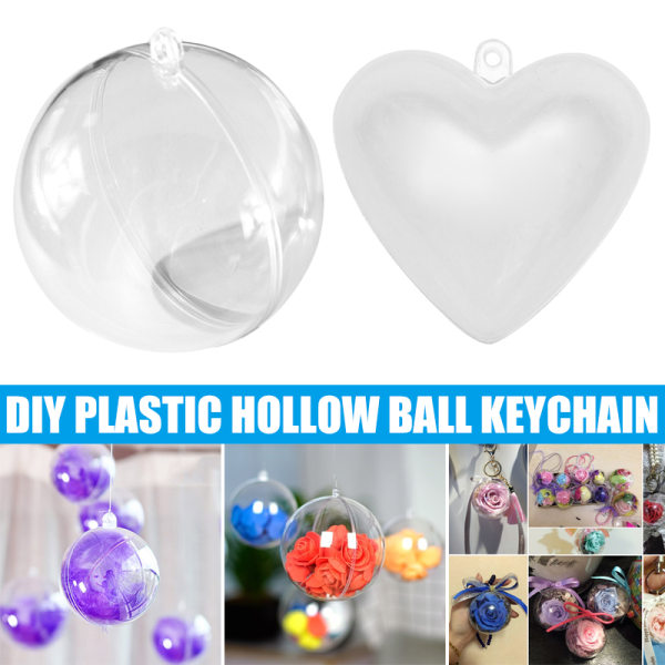 Klara fyllbara prydnadsföremål plastboll DIY hänge nyckelring dekoration leveranser 80mm
